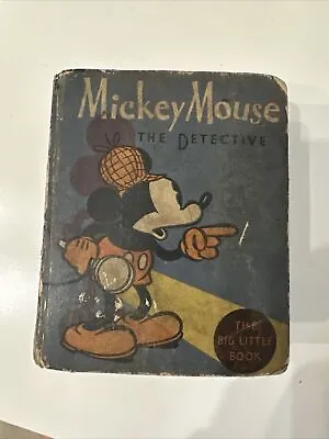 Original 1934 Mickey Mouse The Detective Walt Disney Big Little Book • $25