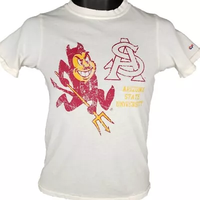 Vintage Arizona State Sun Devils T Shirt Mens Size XS White 80s NCAA University • $29.99