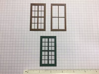 O Scale Laser Cut Warehouse Windows (10 Ct. Lot) 2-Piece 1-1/2  X 2-3/4  (W1-01) • $11.99