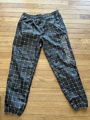 Supreme Lacoste Nylon Grid Reflective Pant Black SS18 Sz Medium 100% Authentic • $99.99