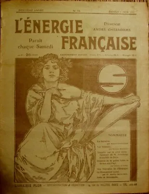 Rare Original French Magazine Cover Designed By Alphonse Mucha 1905  • $150