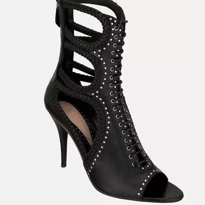 Zara Studded Heeled Leather Sandal Booties - Limited Edition - Size 9 • $295