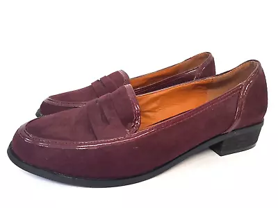 Evans Firelli Extra Wide EEE Fit Navy Purple Block Heel Shoes UK 8 • £24.29