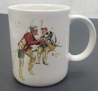 1987 Norman Rockwell Coffee Tea Mug Cup Trout Dinner Fly Fishing Nostalgia 9 Oz • $6.97