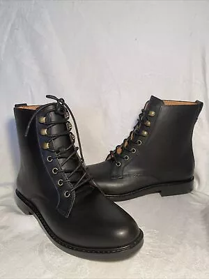 Madewell Womens Lace-Up Leather Boots Black US SIZE 7 NIB • $90