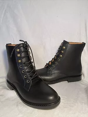 Madewell Womens Lace-Up Leather Boots Black US SIZE 9 NIB • $90