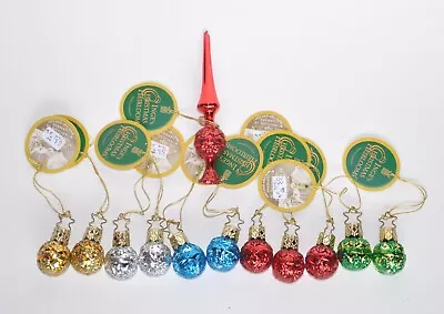 New Inge's Christmas Heirlooms Glass Mini / Small Ornaments Set Of 12 With Box • $39