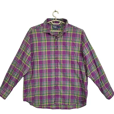 Polo By Ralph Lauren Button Up Shirt Mens Multicolor Size 2XL Long Sleeve Plaid • $23.84