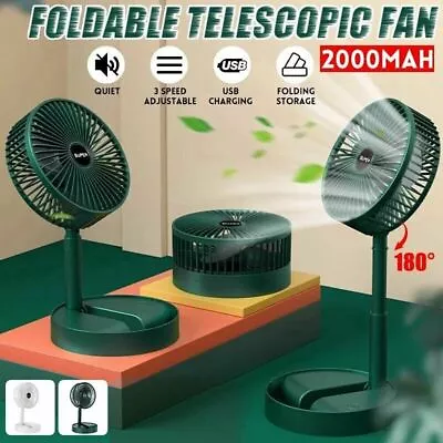 Portable Fan USB Rechargeable Foldable Table Desk Fan Telescopic Floor 3 Speeds • $7.99