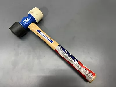 (L) VAUGHAN 24 OZ RUBBER MALLET HAMMER NON MARRING 14  Hickory Handle - VGC USA • $25