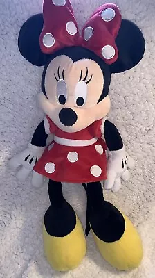 Minnie Mouse Plush Disney Parks Authentic Original 18” Red Polka Dot Dress + Bow • $9.95