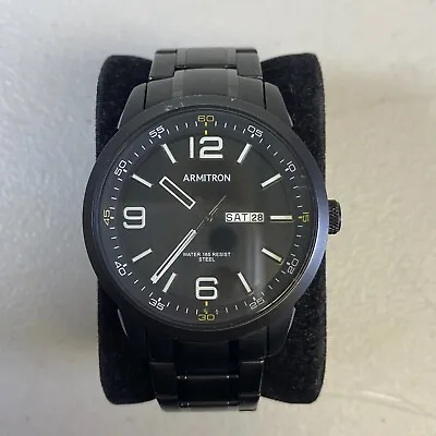 Armitron Men's Color Black Stainless Steel Bracelet Watch - 20-5490BKTI • $27.55