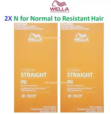 2X Wella (N) Resistant Hair Straightening Cream Normal Hair Straight 100ml. • $36