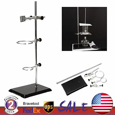 50cm Lab Stand Support Platform 2-Ring Condenser Clamp Stands Chemistry Holder • $20