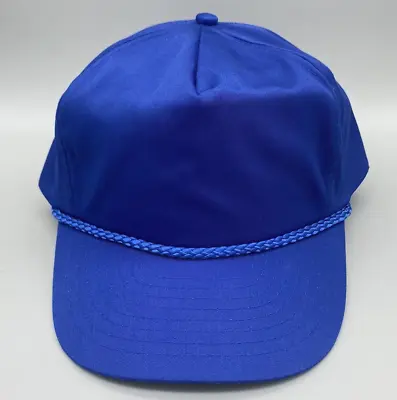 Vintage NOS Royal Blue Blank Nissun Rope Twill Snapback Adult Cap Hat • $14.99