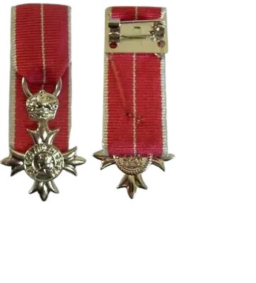 MINIATURE MOUNTED MBE MILITARY MEDAL Supplied As Seen With A Pin Brooch To Wear • £15