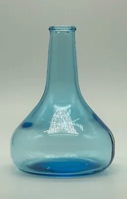 Vintage Mid Century Aqua Blue Glass Bud Vase Stands 5.5  • $15