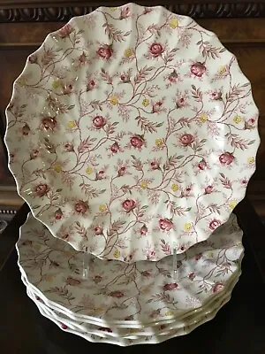 Copeland Spode  Rosebud Chintz  Pink/Maroon 10-1/2  Dinner Plate(s)--3 Left • $14.99