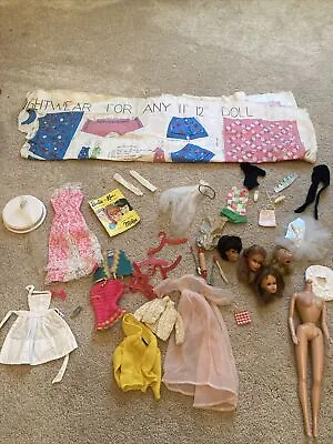 Vintage Barbie Doll Francie Midge Heads Clothes Accessories Repair Or Parts Lot • $49.99