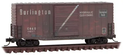 Micro-Trains MTL N-Scale Hy-Cube Box Chicago Burlington Quincy  Weathered #19837 • $28.29