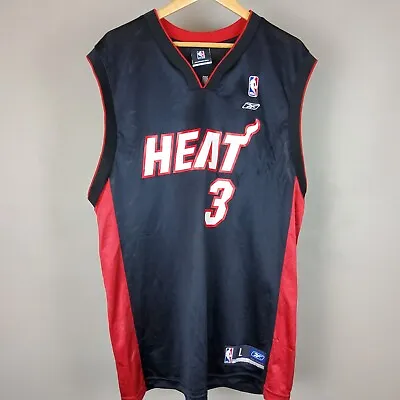 Miami Heat Dwayne Wade Jersey #3 NBA Mens Size Large Reebok Team Apparel • $35.99