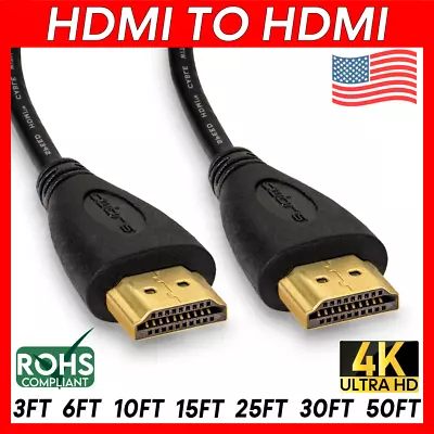 HDMI Cable Ultra Slim High-Speed HDMI 2.0 Cord 4K X 2K 3D HDTV PC Laptop Monitor • $11.99