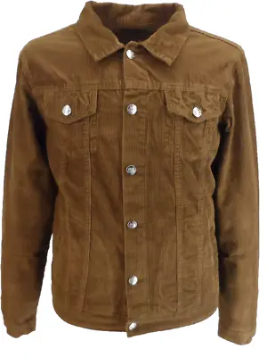 $56.96 • Buy Mens 60s Retro Vintage Tan Cord Western Trucker Jacket …