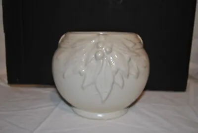 Mccoy Matte White Leaf And Berry Jardiniere • $55