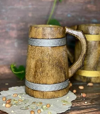 Viking Style 22OZ Wooden Beer Mug-Drinking Vessel For PubsBars Tankard Beer Mug • $49.41