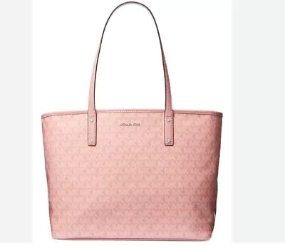 MICHAEL KORS Logo Carter PVC Top Zip Large Tote Bag - Light Pink/Blush • $115