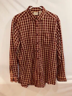 Lot Of 2 Ll Bean  Plaid Button Down Dress Shirts In A Mens Size Large Tall Euc! • $15