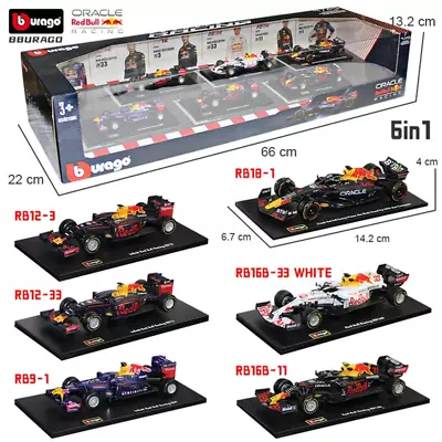 Bburago 6In1 Set 1:43 F1 Infiniti Red Bull RB9 #1 Vettel RB12 #3 Ricciardo #33  • $290.34