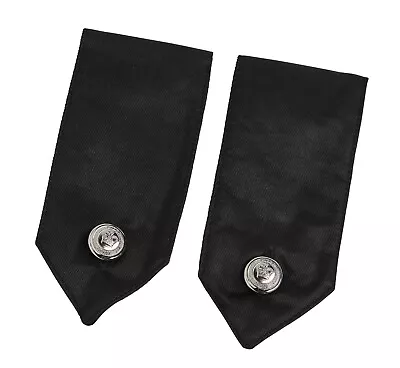 Black Police Security Met Style Chrome Button On Shirt Epaulettes Collar Numbers • £10.45