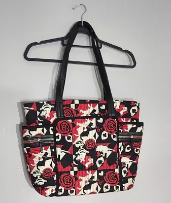 Vera Bradley Disney Alice In Wonderland Painted Rose Red Tote Bag Purse Shopper • $149.99