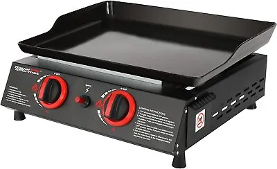 18-Inch 2-Burner Portable Tabletop Griddle 16000 BTU Propane Gas Grill  • $74.39