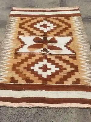 Antique Navajo Handwoven Native American Indian Rug Wool Blanket 4.9x6.2ft • £450