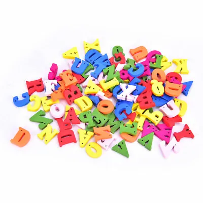 $2.36 • Buy 100Pcs Cute Letters Numbers Wooden Alphabet Scrabble Scrapbooking Craft Suppl LM