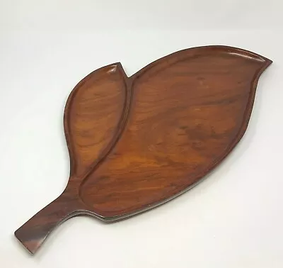 Large Genuine Mahogany 2 Section Leaf Tray Philip H. Brandt & Co. 24  X 12  • $18.88