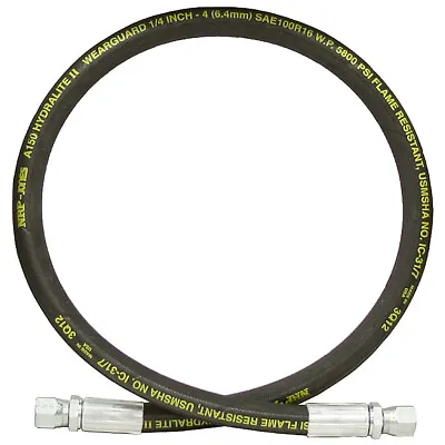 1/4  X 12  JIC 4F Swivel SAE 100R16 Hydraulic Hose 5800 PSI  920-2212 • $7.85