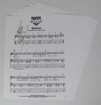 Glenn Danzig MISFITS Signed Autograph Auto  Mother  Sheet Music JSA • $249.99