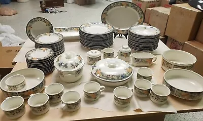 MIKASA INTAGLIO GARDEN HARVEST 79 Piece Dinnerware Set~ EXCELLENT! • $550