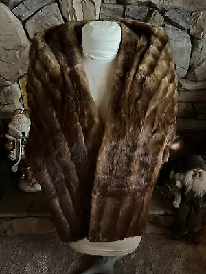 Vintage Mink Fur Stole Wrap Brown • $45