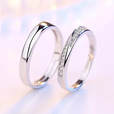 925 Sterling Silver Adjustable Open Ring Womens Mens Lovers Jewellery New UK • £2.97