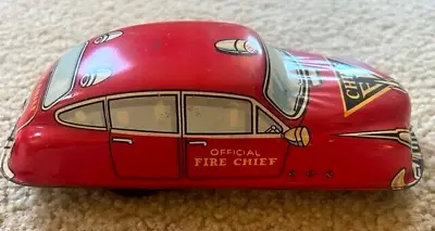 Vintage ~ 1940's ~ Fire Chief Car ~ Friction Tin ~ Mint Condition Toy ~ $88.88 • $88.88