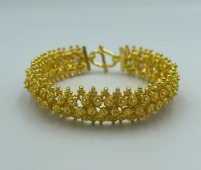 $32.98 • Buy Pikul Flower 24K Thai Baht Yellow Gold Plated Bracelet Bangle Jewelry Women Gift