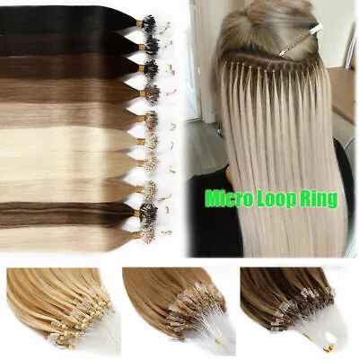 Micro Ring Beads Loop Tip Brazilian Remy Human Hair Extensions HighlightBalayage • $31