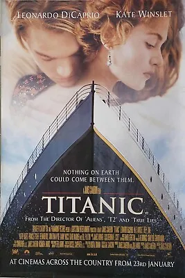 TITANIC Original 1997 Cameron 40x60 Style A British Giant Promotional POSTER • $75