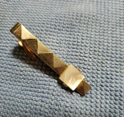 Vintage SWANK Tie Clip ZIG-ZAG Abalone Or Mother Of Pearl • $14.49