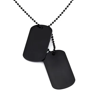 Simple Hot Selling Stainless Steel Military Pendant Dog Tag Men's Retro Necklace • $9.49