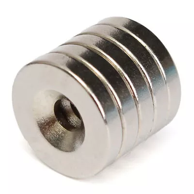 25 50 Strong Countersunk Ring Magnet 20mm X5mm Hole 4mm Rare Earth Neodymium N52 • $19.99